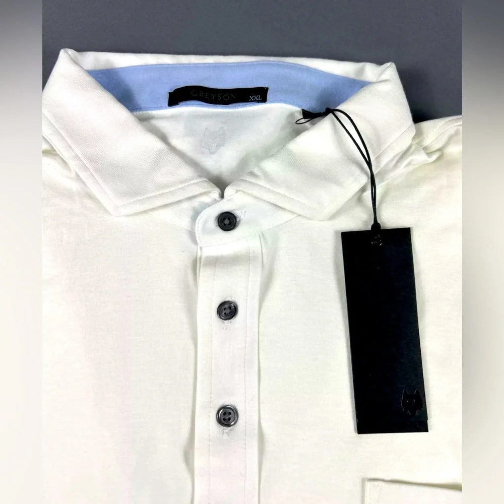 Greyson Golf Shirt Polo Apache II XXL White Cotton Modal Spandex